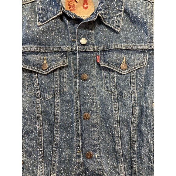 Levi Strauss Original Trucker Denim Jacket NWT Small Bleach Speckled Womens Jean - Picture 13 of 13